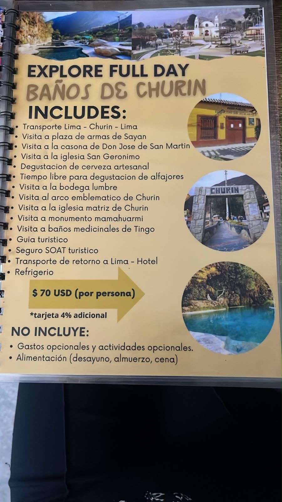 Full Day Tour Churin Thermal Baths - Hotel Pucllanawasi Miraflores
