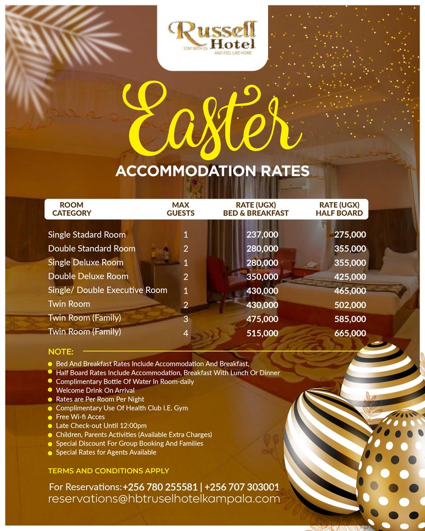 Easter season HBT Russel Hotel Kampala 2026 Easter season HBT Russel Hotel Kampala 2026