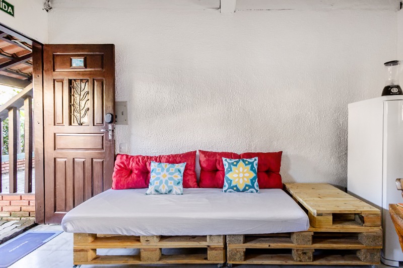 Sofá-cama do chalé Mezanino